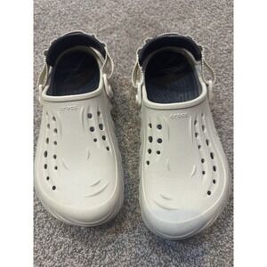 Crocs Echo Slide Clogs | Bone White Black — Men's Size 6